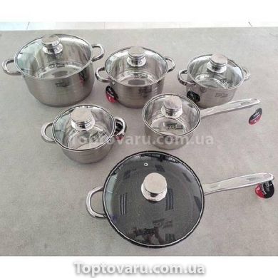 Набір посуду із нержавіючої сталі 12 предметів Zepline ZP-075 14742 фото