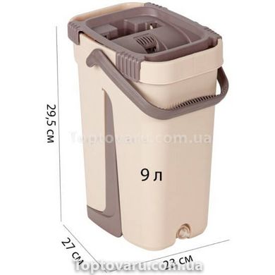 Комплект для прибирання відро та швабру HouseWork flat bucket Mop 8л Коричневий 10877 фото