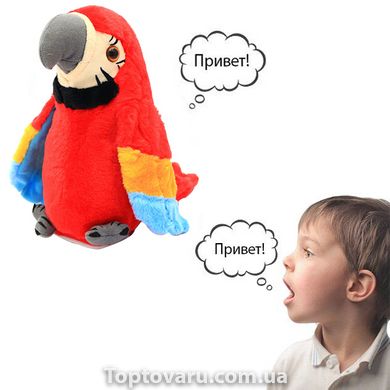 Интерактивная игрушка Говорящий Попугай - повторюха Красный 2740 фото