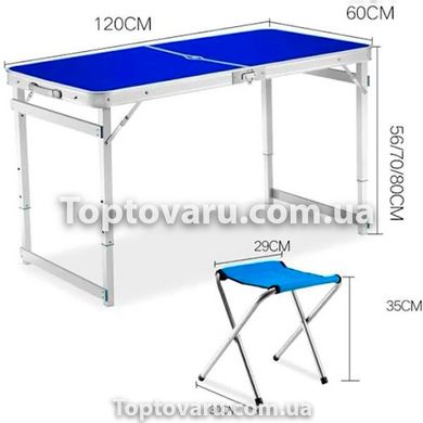 Стол и стулья для пикника с усиленными ножками Folding Table Синий 6600 фото
