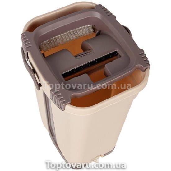 Комплект для прибирання відро та швабру HouseWork flat bucket Mop 8л Коричневий 10877 фото
