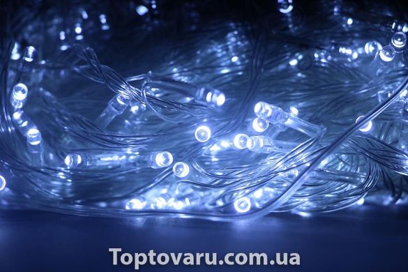 Xmas Нить 100 LED БЕЛЫЙ (прозрачный провод,8.5 метров) NEW фото