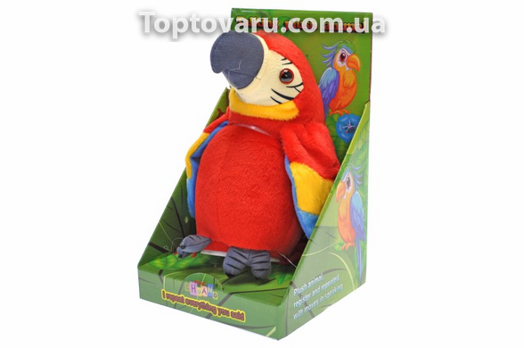 Интерактивная игрушка Говорящий Попугай - повторюха Красный
