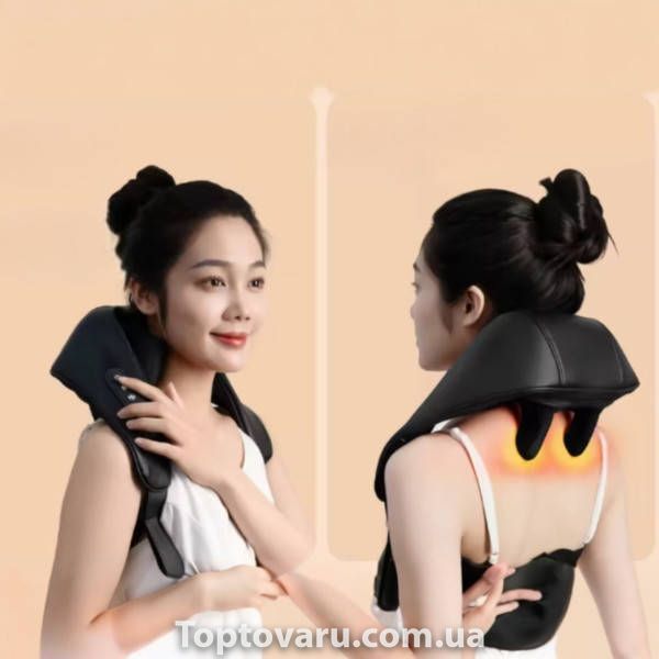 Массажер аккумуляторный согревающий для шеи Neck Massage Черный 34895 фото