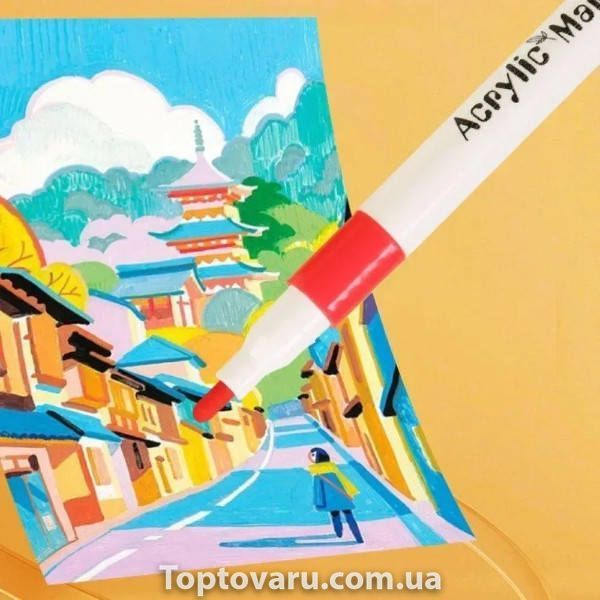 Набір акрилових двосторонніх маркерів 24шт-48кол Acrylic Marker MAP-09 35040 фото
