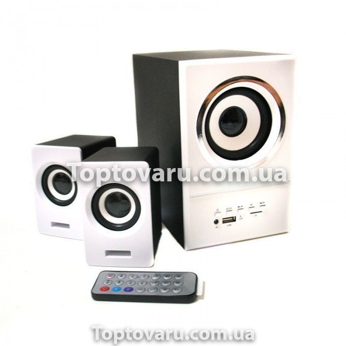 Колонки для компьютера с сабвуфером SW 801U Белые 5970 фото