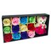 Подарочный набор с розами из мыла Sweet Love 12 шт Разноцветные с мишкой 3704 фото 2
