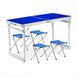 Стіл і стільці для пікніка з посиленими ніжками Folding Table Синій 6600 фото 1
