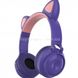 Бездротові навушники Bluetooth з котячими вушками LED ZW-028C Фіолетові 17968 фото 3