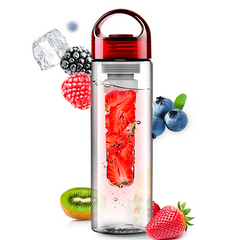 Бутылка для воды Fruit Bottle с контейнером для фруктов 800 мл Красная 8736 фото