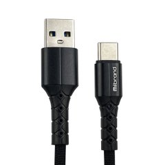 Кабель Mibrand MI-32 Nylon Charging Line USB for Type-C 2A 0.5m Black MIDC/3205TB-00001 фото