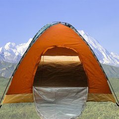Палатка 4-х местная Зеленая с оранжевым