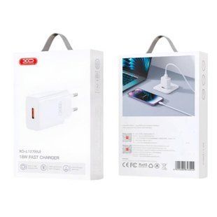 Мережевий зарядний пристрій блок живлення XO L127 USB-A QC18W Fast Charging Charger with Type-C cable 30449 фото