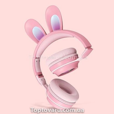 Навушники бездротові дитячі з вушками кролика LED підсвічування KE-01 11639 фото