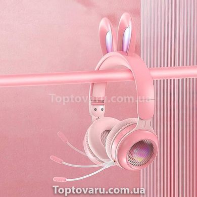 Навушники бездротові дитячі з вушками кролика LED підсвічування KE-01 11639 фото