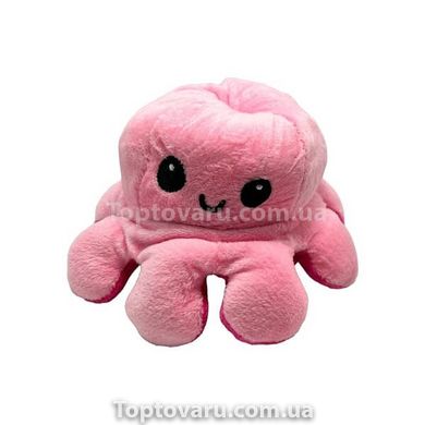М'яка іграшка восьминіг перевертень двосторонній «веселий + сумний» Рожевий рожевий 12802 фото