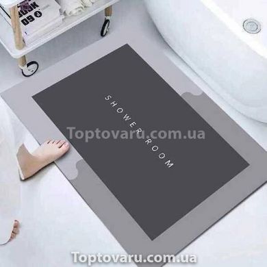 Коврик влаговпитывающий для ванны квадратный 60*40см Серый 12709 фото