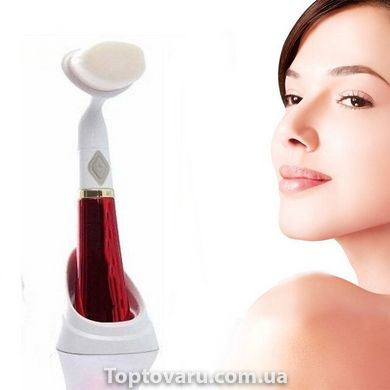 Ультразвуковая щетка для умывания и чистки лица Pobling face cleaner red 1311 фото