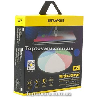 Бездротова зарядка з підсвічуванням Awei W7 (7 кольорів) 5778 фото