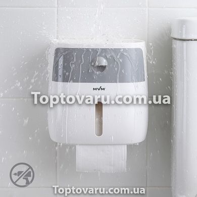 Держатель для туалетной бумаги закрытый с полочкой клеящийся BP-16 Mvm 193876 Серый 6753 фото