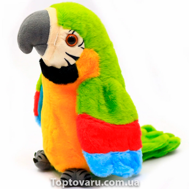 Интерактивная игрушка Говорящий Попугай - повторюха Зелёный 2843 фото