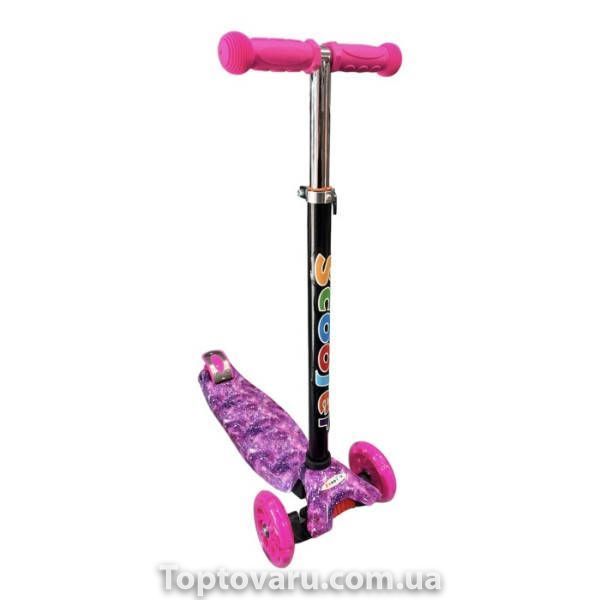 Самокат дитячий триколісний Scooter Maxi з колісами, що світяться Рожевий 37982 фото