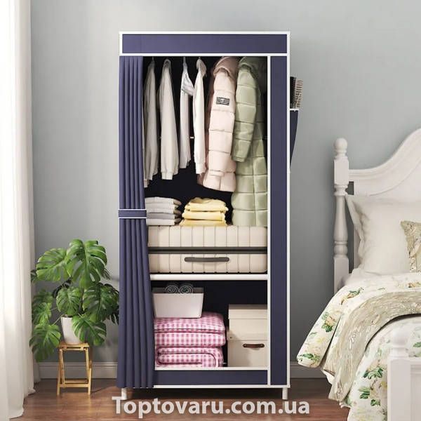 Шкаф для одежды тканевый Storage Wardrobe AND XL-1616 Синий 36250 фото