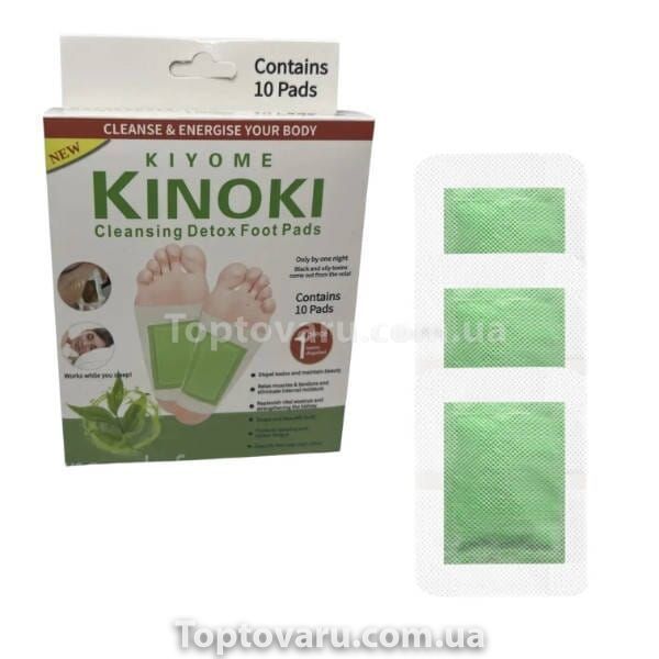 Токсиновыводящие пластыри для стоп с экстрактом мяты 10шт KINOKI 32298 фото