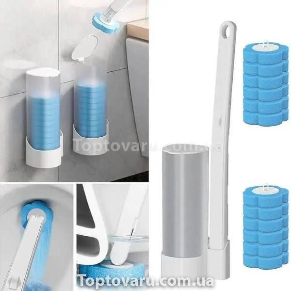 Єршик зі змінними насадками 6шт для унітазу Toilet cleaner set AND-75-30 27007 фото