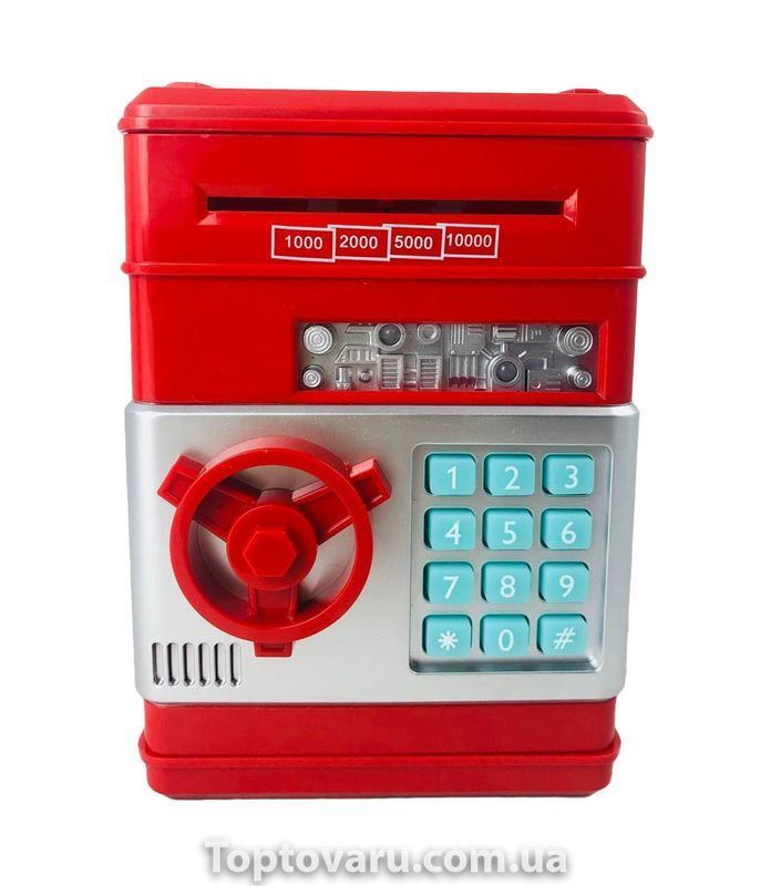 Електронна скарбничка з кодовим замком Mony Safe Червоно-срібна 3940 фото
