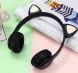 Бездротові Bluetooth-навушники з котячими вушками і лід підсвічуванням Y47 Cat Ear Чорні 5568 фото 1