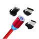 Магнітний кабель 3 в 1 USB - microUSB / Lightning / Type-C Червоний 26479 фото 2