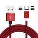 Магнітний кабель 3 в 1 USB - microUSB / Lightning / Type-C Червоний 26479 фото 1
