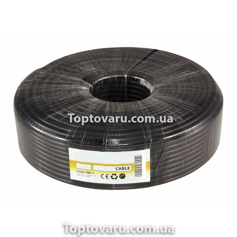 Кабель антенний RG6 100m Чорний 6295 фото