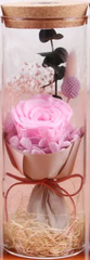Троянда в колбі з LED підсвічуванням Велика №A52 рожева 1491 фото