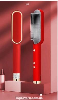 Гребінець-випрямляч Hair Straightener HQT-909 B з турмаліновим покриттям Червоний 4475 фото
