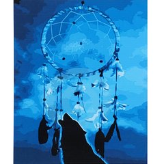 Картина по номерам Strateg ПРЕМИУМ Ловец снов с волком с лаком размером 40х50 см (SY6821) SY6821-00002 фото
