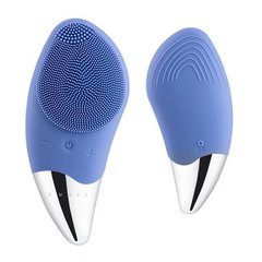 Электрическая силиконовая щетка-массажер для чистки лица Sonic Facial Brush Синяя 7624 фото