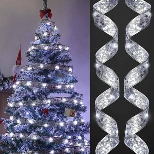 Гирлянда широкая в виде ленты 100Led 10м Christmas Decoration Белый 20996 фото