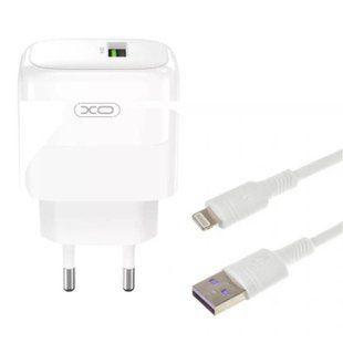 Мережевий зарядний пристрій XO L135 QC18W 1USB-A Fast Charging Charger Біле 30450 фото