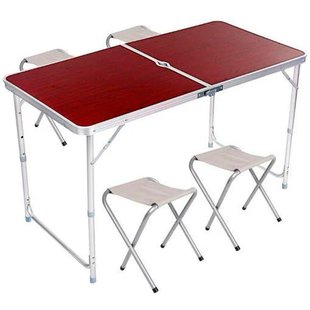 Стіл і стільці для пікніка Folding Table Темне дерево 725 фото