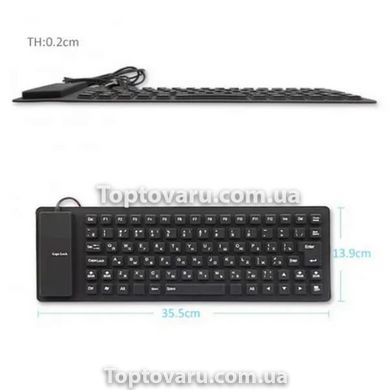 Гнучка силіконова клавіатура Flexible Keyboard X3 Чорна 7271 фото