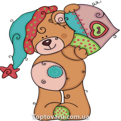 Картина по номерам Strateg ПРЕМИУМ Медвежонок с сердцем с лаком размером 30х30 см ES100 ES100-00002 фото