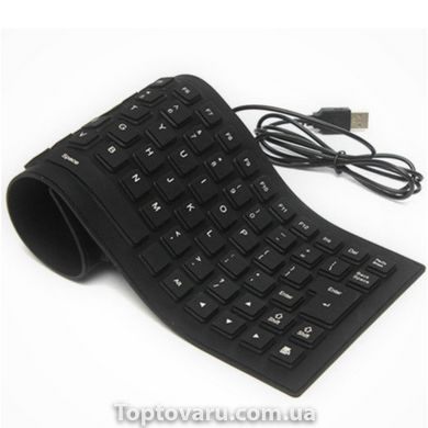 Гнучка силіконова клавіатура Flexible Keyboard X3 Чорна 7271 фото