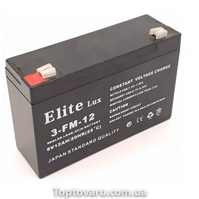 Аккумулятор свинцово кислотный Elite Lux 6В 12Ач 6955 фото