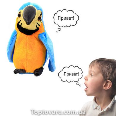 Інтерактивна іграшка Папуга - повторюха Блакитний 3390 фото