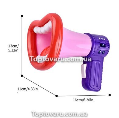 Мегафон гучномовець для запису голосу та функцією зміни голосу Рожевий 7675 фото