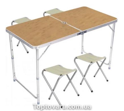 Стіл і стільці для пікніка Folding Table Світле дерево 4162 фото