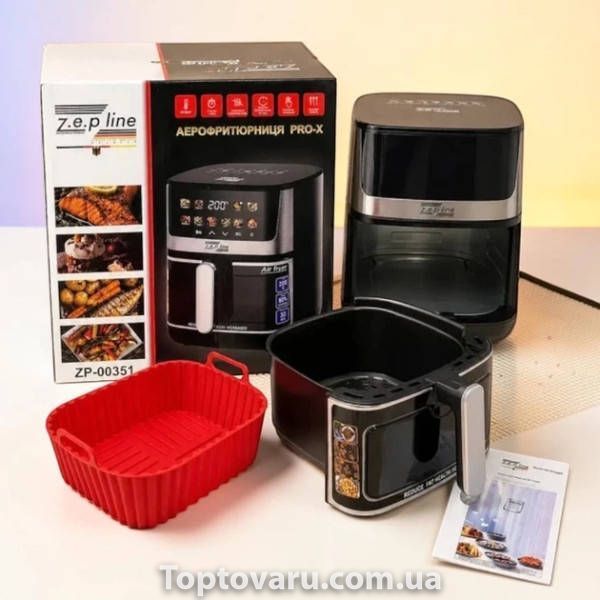 Фритюрница с двумя тэнами и силиконовой формой 8л 2200Вт Zepline ZP-00351 Черная 36812 фото