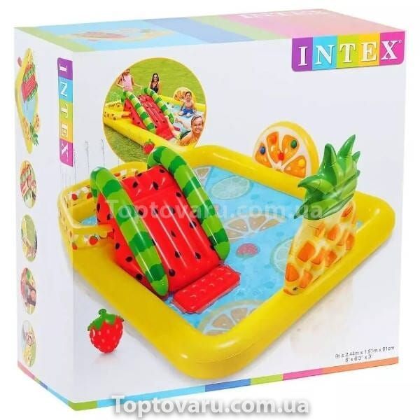 Игровой центр надувной Веселый фрукт с горкой 244*191*91см Intex 57158 NP 19293 фото